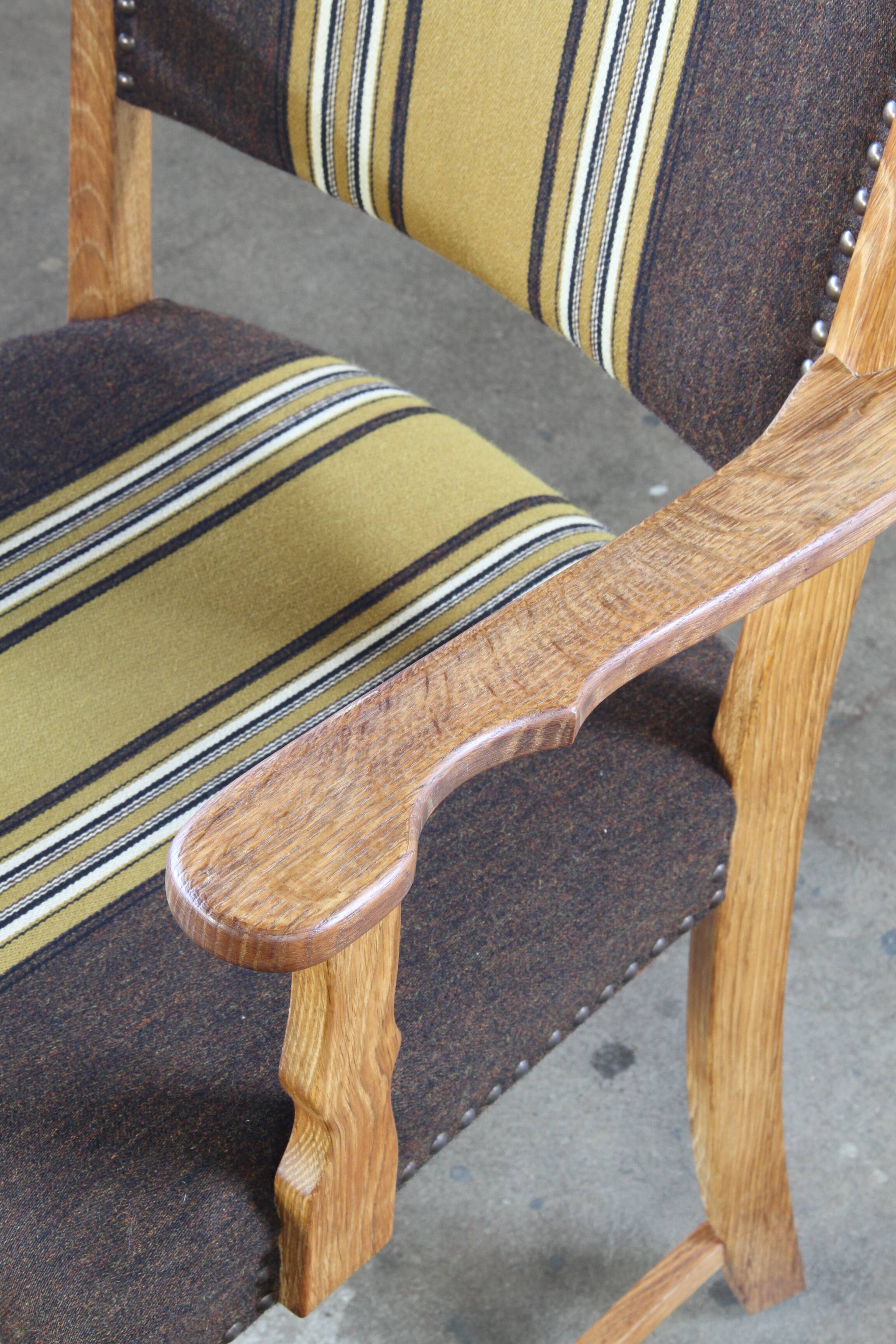 Vintage Pair of Danish Brutalist Armchairs, Henning Kjærnulf Style, 1960s