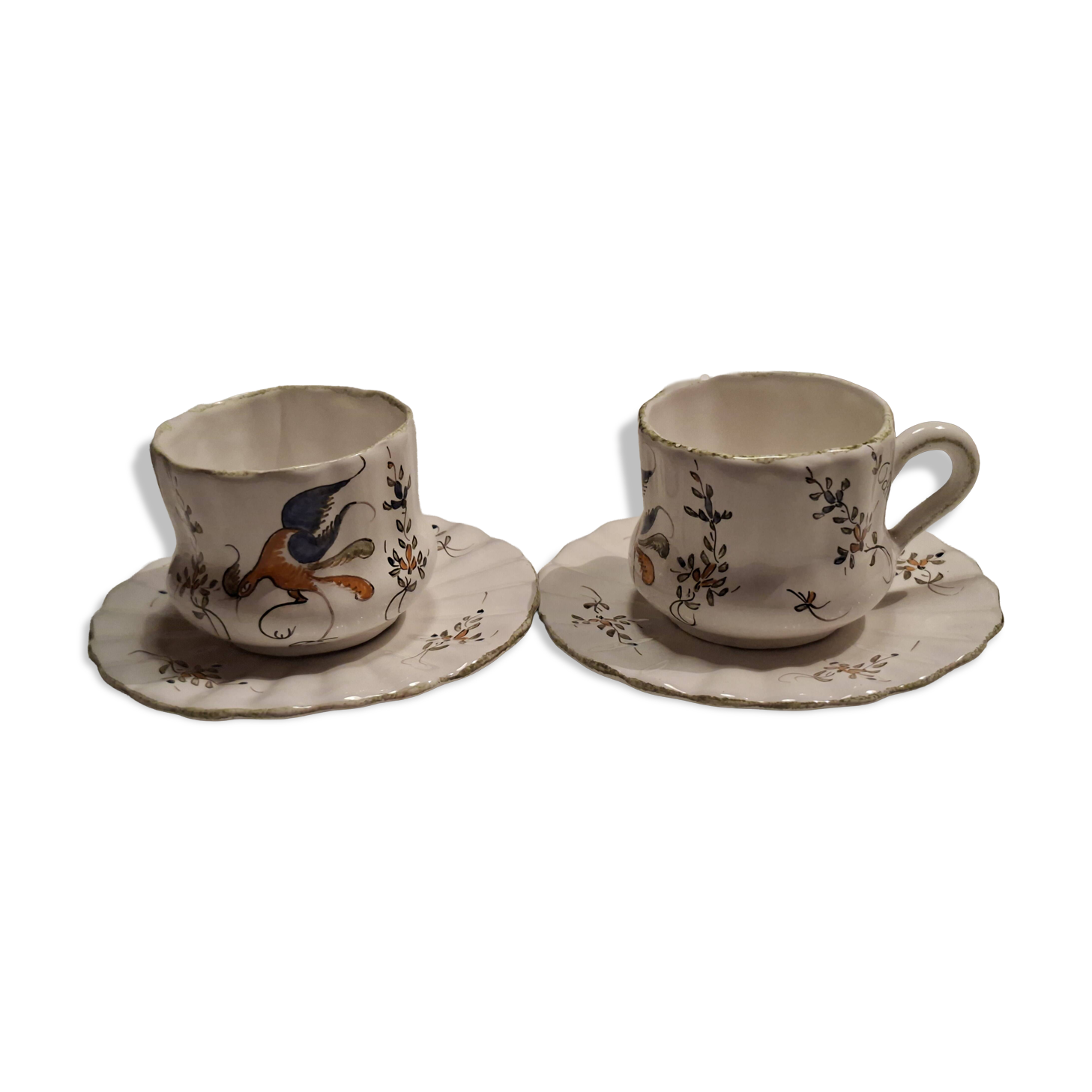 Set of 2 cups and saucers signed MARTRES (Jodra)