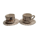 Set of 2 cups and saucers signed MARTRES (Jodra)