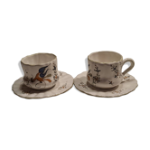 Set of 2 cups and saucers signed MARTRES (Jodra)