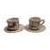 Set of 2 cups and saucers signed MARTRES (Jodra)