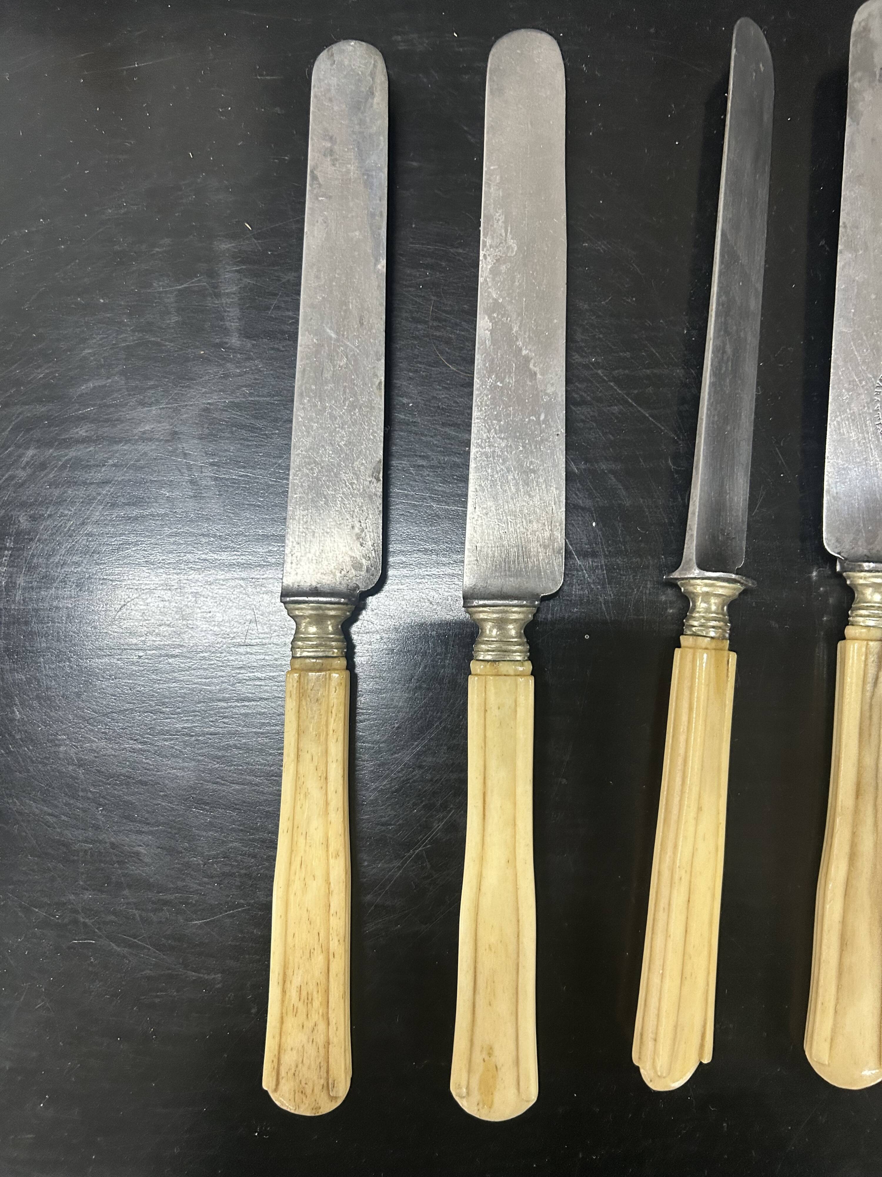 10 carved bone knife and steel blade