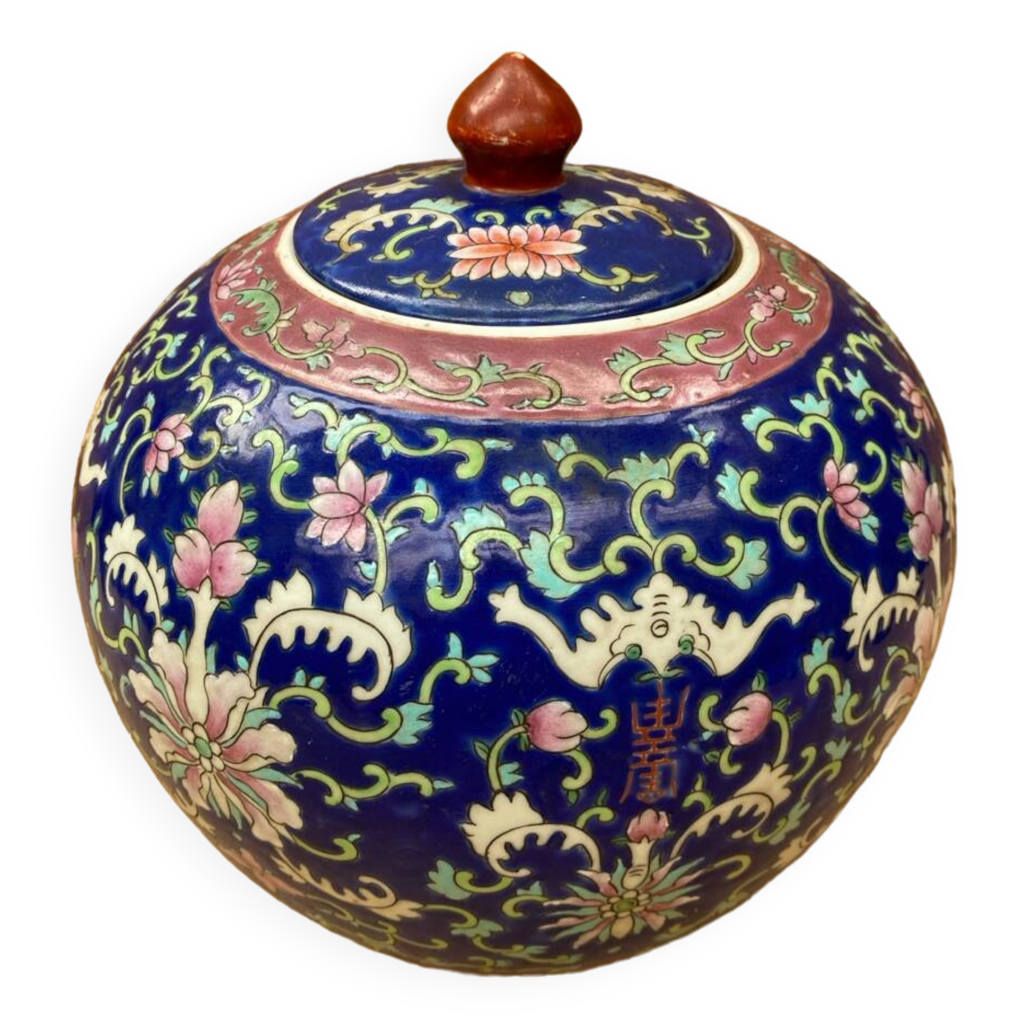 Antique Large Tongzhi Ginger Jar Qing Dynasty Chinese Ceramic 19th Century