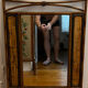Miroir vintage imitation bambou