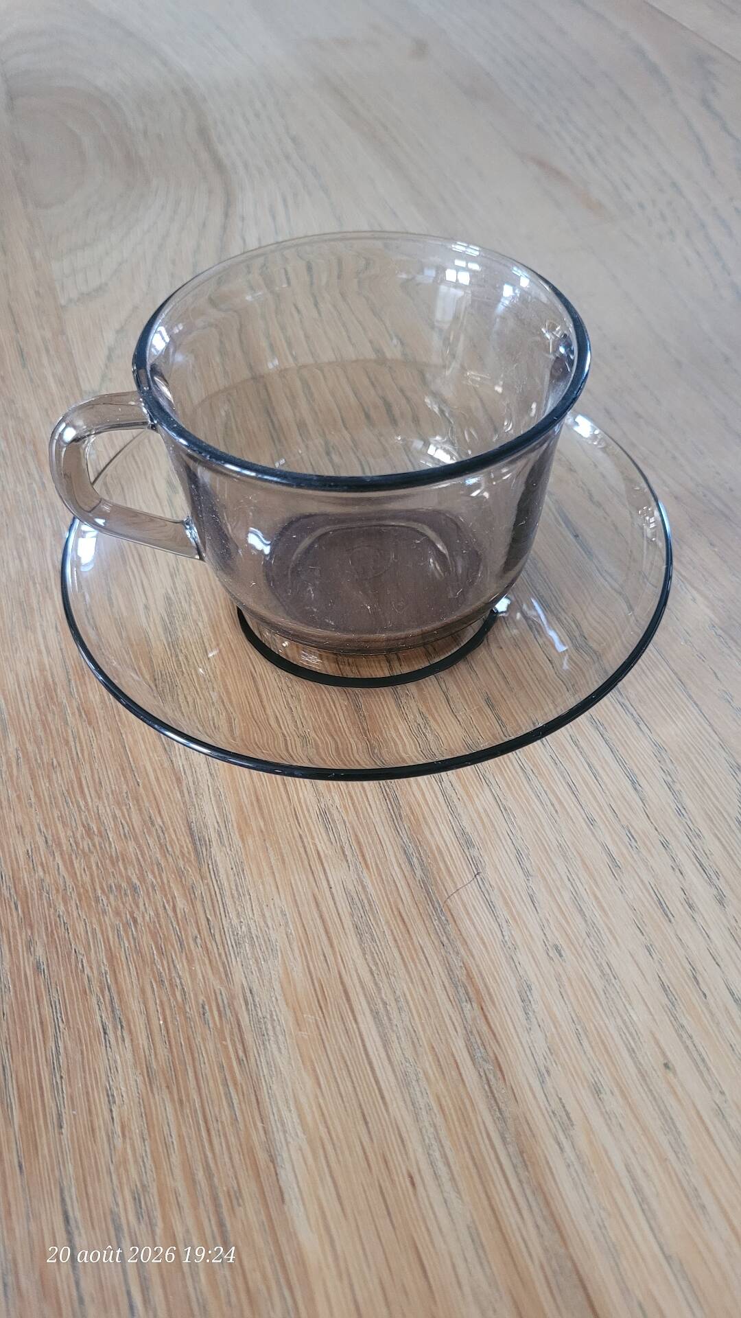 6 cups and saucers in Arcoroc BP glass