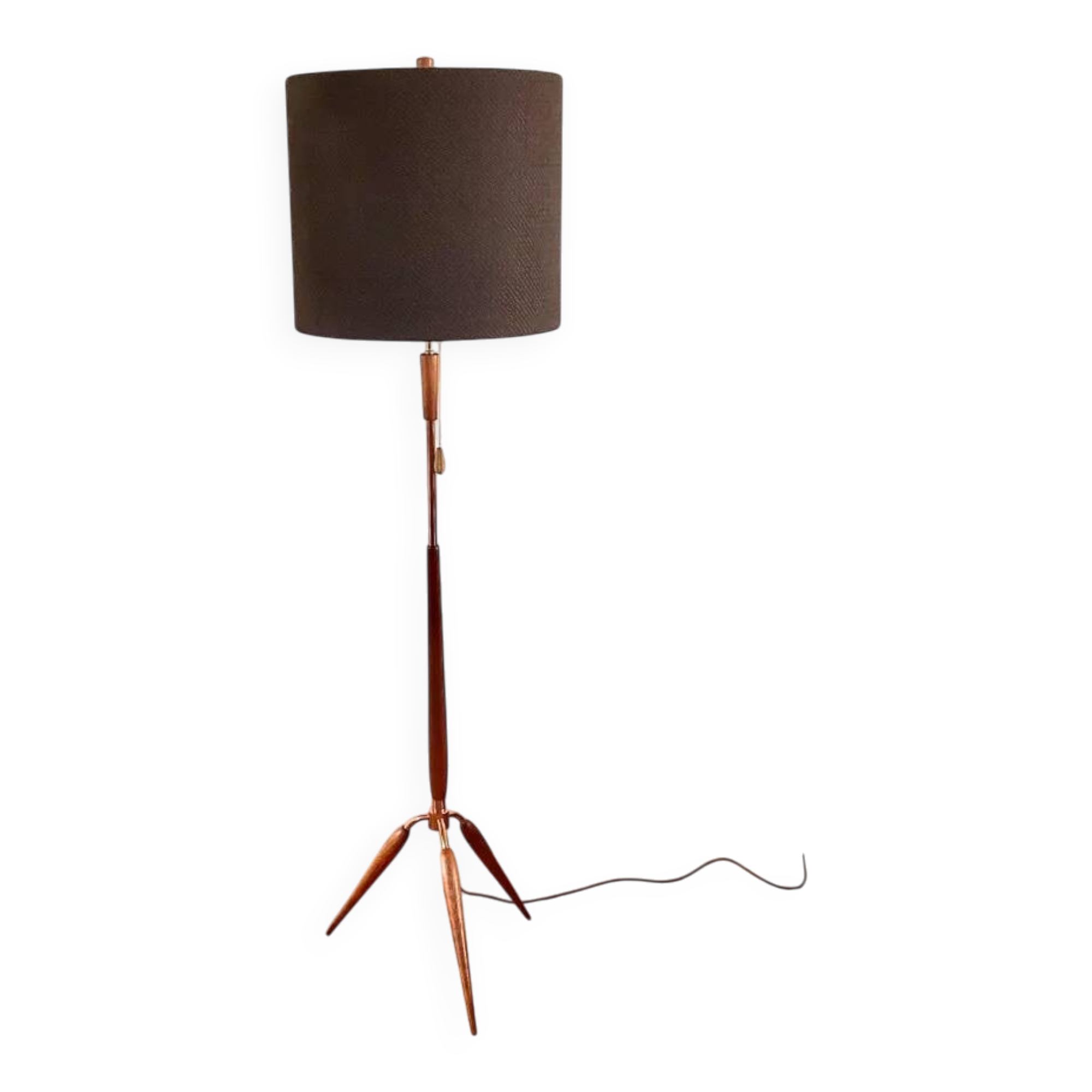 Danish floor lamp in teak and brass by Fog & Mørup 1960s