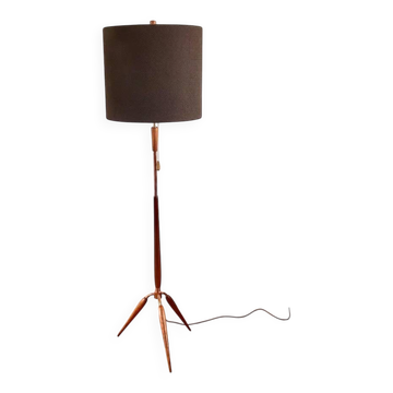 Danish floor lamp in teak and brass by Fog & Mørup 1960s
