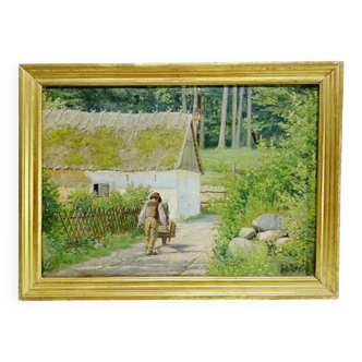 H. Viss – Huile sur toile « Paysage de campagne »