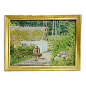 H. Viss – Oil on canvas “Country landscape”