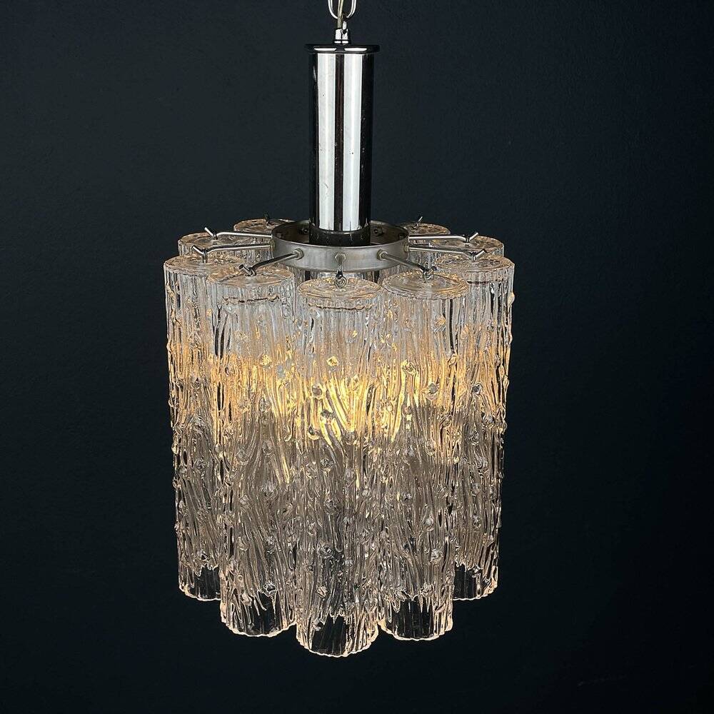 Mid-century Murano glass chandelier Tronchi by Toni Zuccheri for Venini, Italy, 1970s.