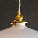 Set of 2 opaline suspensions delivered with new cable, socket and support in new brass