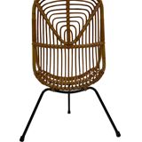 Tripod Rattan easy chair by Dirk van Sliedregt Rohe Noordwolde 1960 in the Netherlands