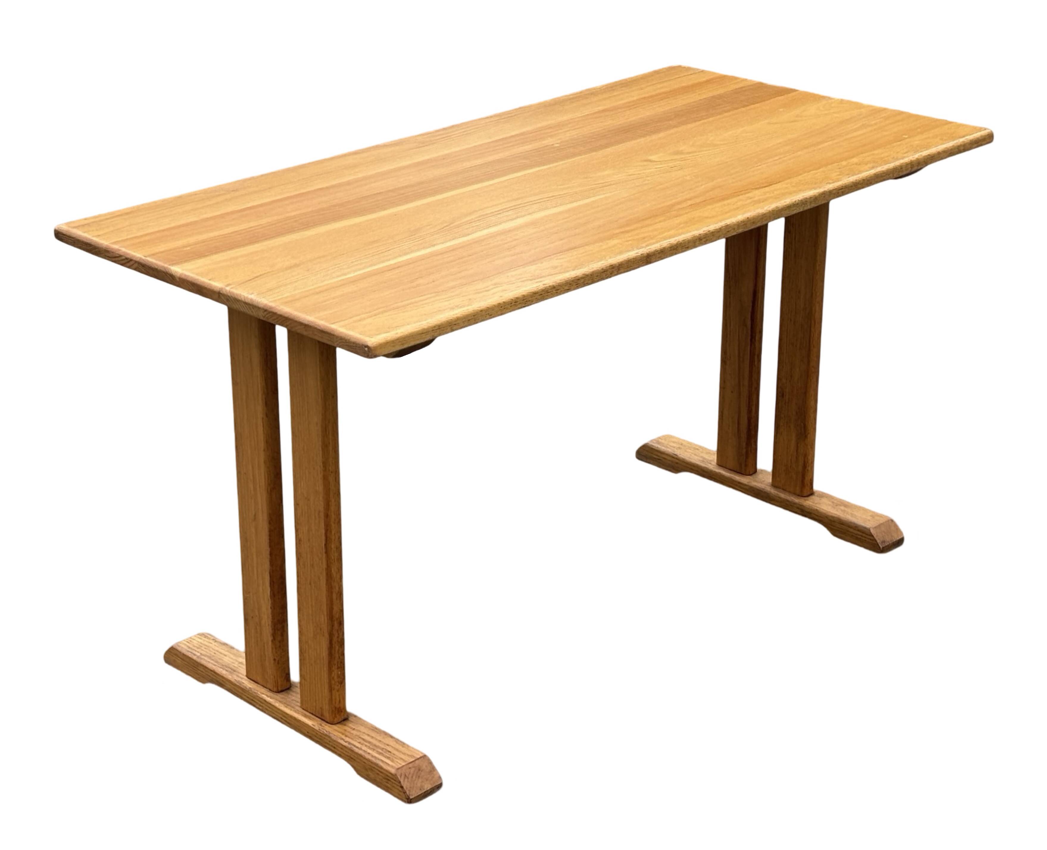 Vintage Shaker oak dining table with a minimalist design from the 1970s.
