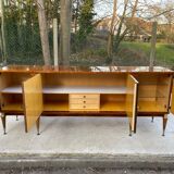 Art Deco sideboard in glossy burr walnut 1940 240cm