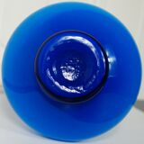 Flattened blown glass corolla vase