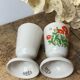 Pair of stoneware mazagrans, poppy decoration
