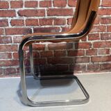 Suite of four Italian chairs in fabric and metal