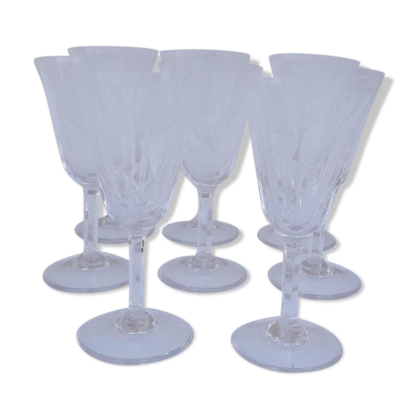 8 glasses of white wine stamped crystal Saint Louis model Cerdanya H 14 cm