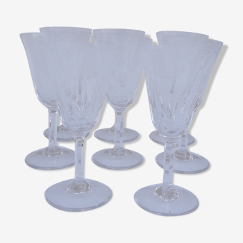 8 verres à vin blanc estampillés cristal Saint Louis modèle Cerdagne H 14 cm