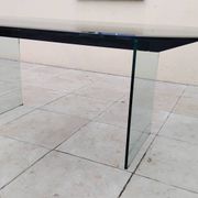 Vintage 1970s Italian design glass dining table.
