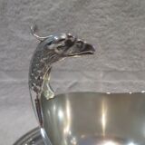 Superb silver-plated sauce boat by Christofle Malmaison, Aigle Empire
