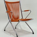 "Scoubidou" Orange Vintage 60's Folding Child's Armchair Chair