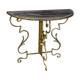 Console French half-moon of metal and marble