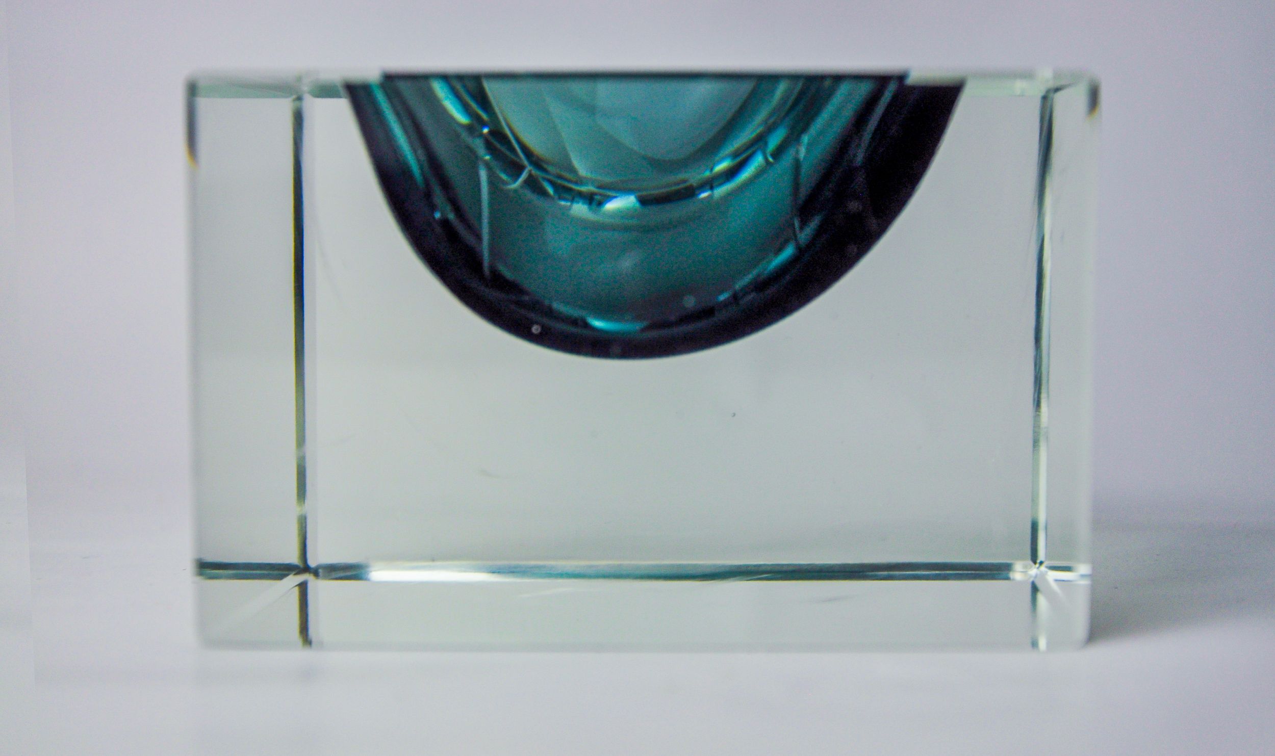 Ashtray Sommerso cubic gray by Seguso, Murano, Italy, 1970
