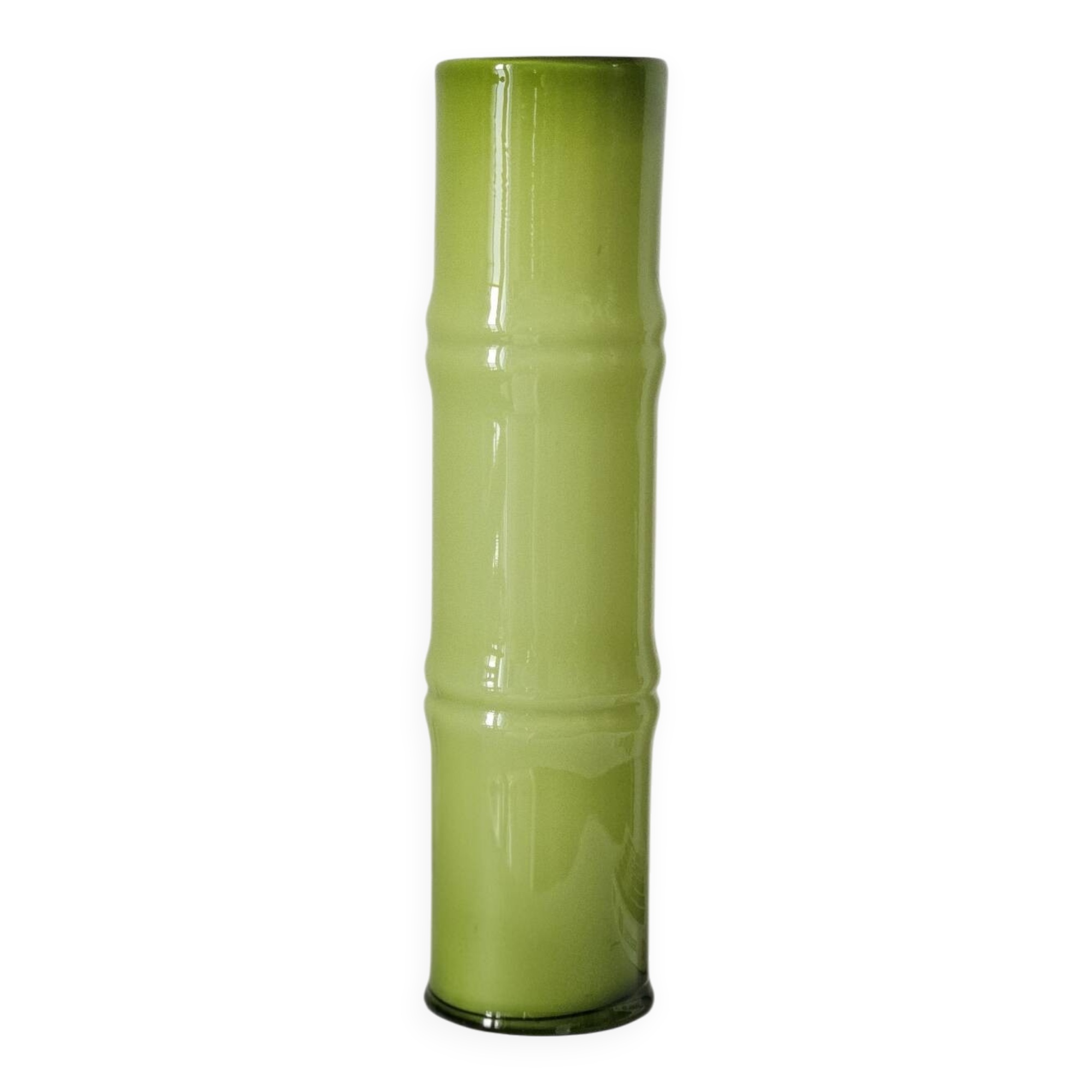 Vintage blown glass bamboo vase