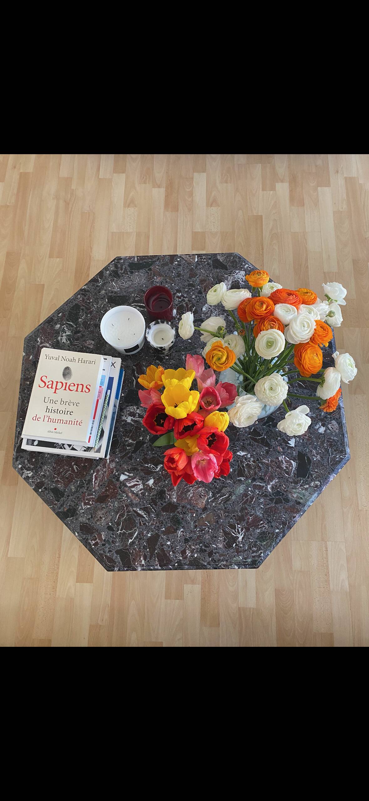 Octagonal marble table