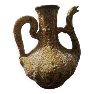 Vase Pitcher fat lava enamels honey orange