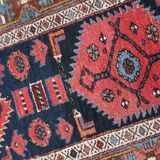 Antique Persian Handmade Hamadan Runner Rug, 3.4' x 7.7' (106cm x 237cm), 1920s
