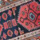 Antique Persian Handmade Hamadan Runner Rug, 3.4' x 7.7' (106cm x 237cm), 1920s
