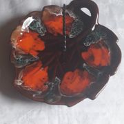 Cheese or fruit platter in Ceramic From Vallauris in the shape of a leaf
