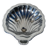 Silver metal shell butter dish
