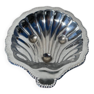 Silver metal shell butter dish