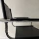 Chrome and black leather armchair