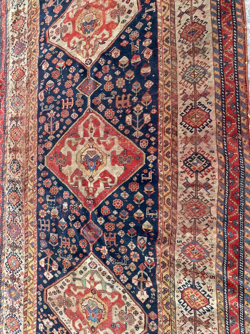 Tapis ancien persan ghashghai 120x212cm