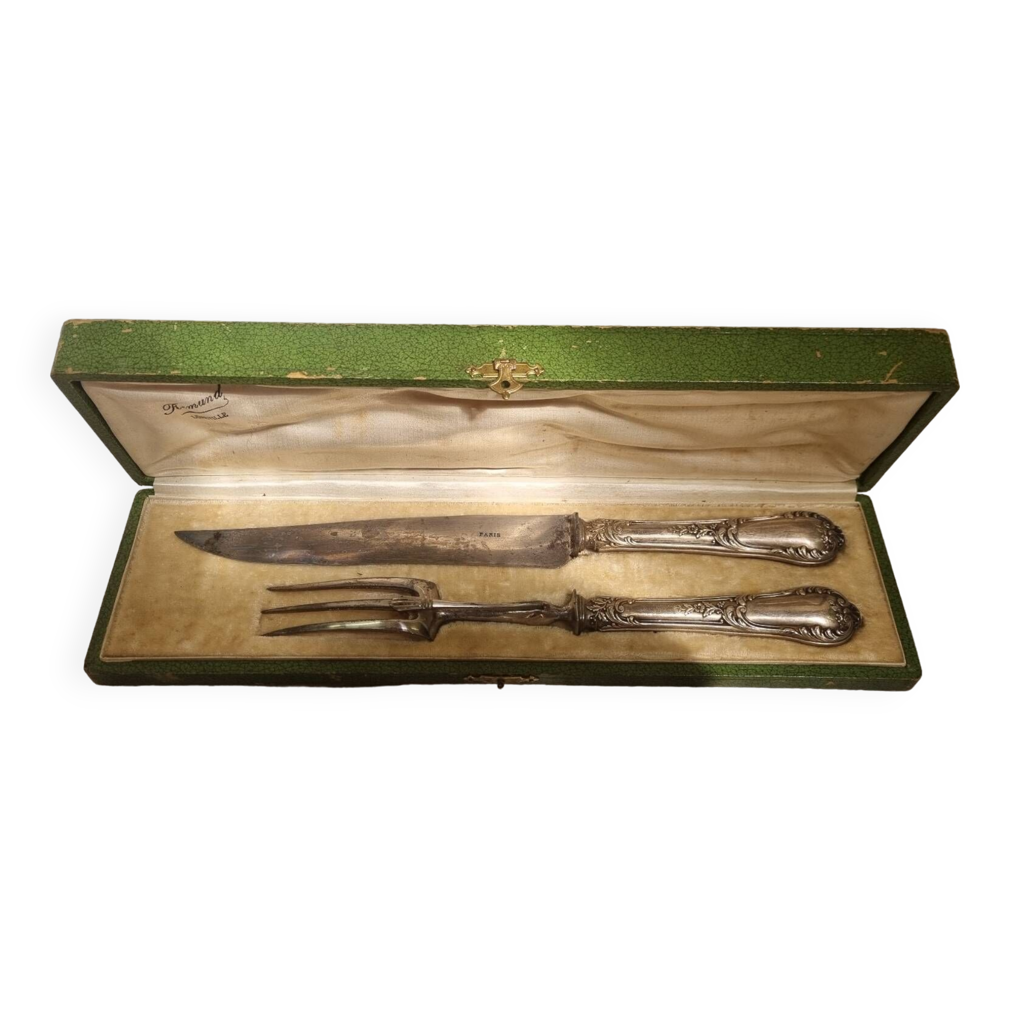 Solid silver meat cutlery