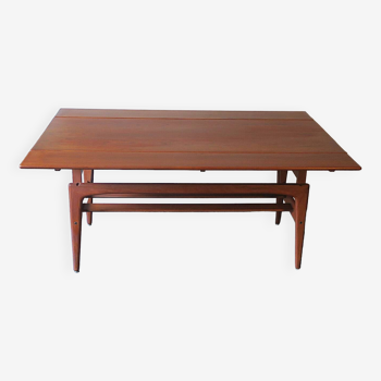 Table à manger/basse métamorphique danoise en teck, Kai Kristiansen attr., années 1960