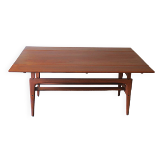 Danish teak metamorphic dining / coffee table, Kai Kristiansen attr., 1960s