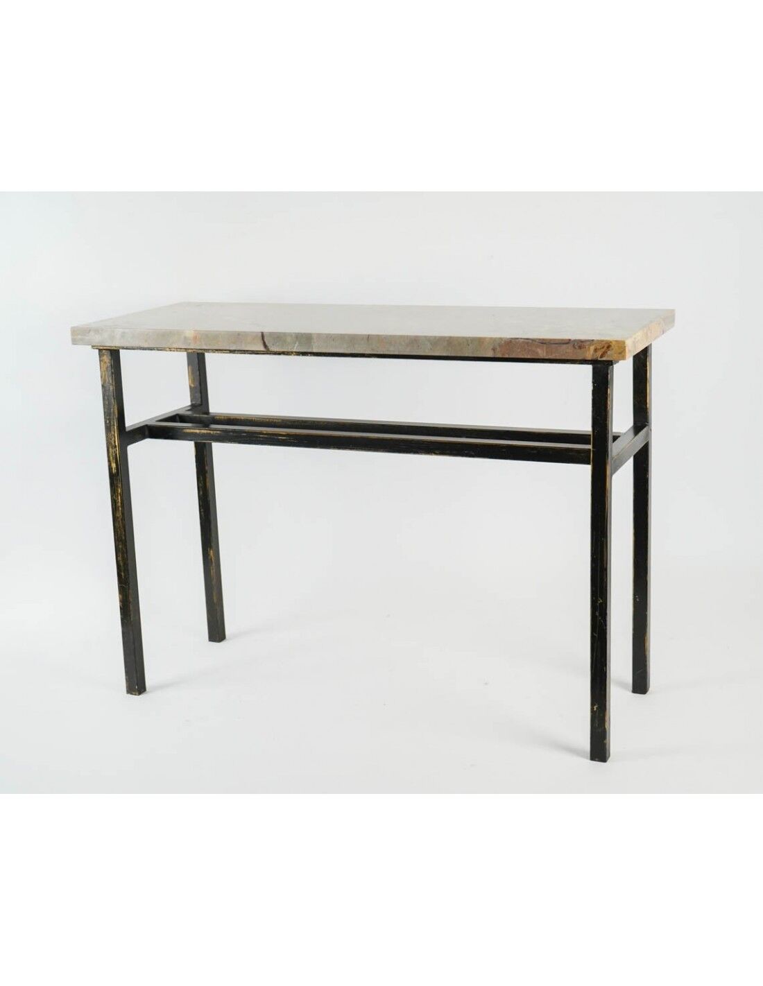 Console, art moderne, acier peint et marbre