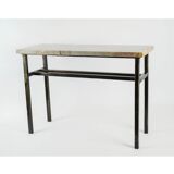 Console, art moderne, acier peint et marbre