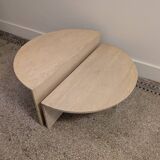 Table basse ronde en travertin par Up & Up, Italie 1970