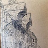 Painting pair of original pen ink seen by blois jean oudin