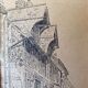 Painting pair of original pen ink seen by blois jean oudin