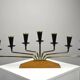 Brass, Black Painted Metal and Teak Candelabra by Gunnar Ander for Ystad-Metall, Sweden, 1960s