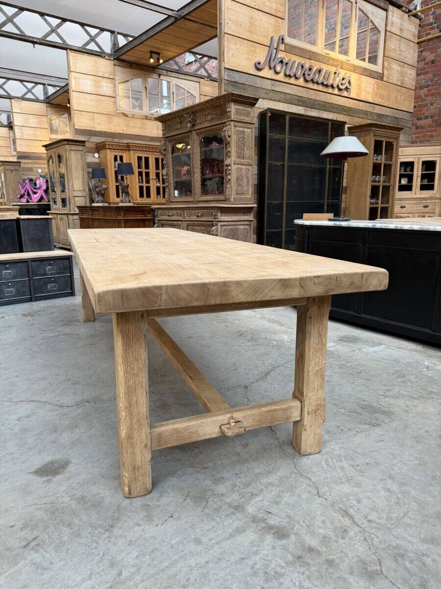 Large farmhouse table in solid oak