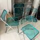 Set of 4 blue Plia folding chairs by Castelli