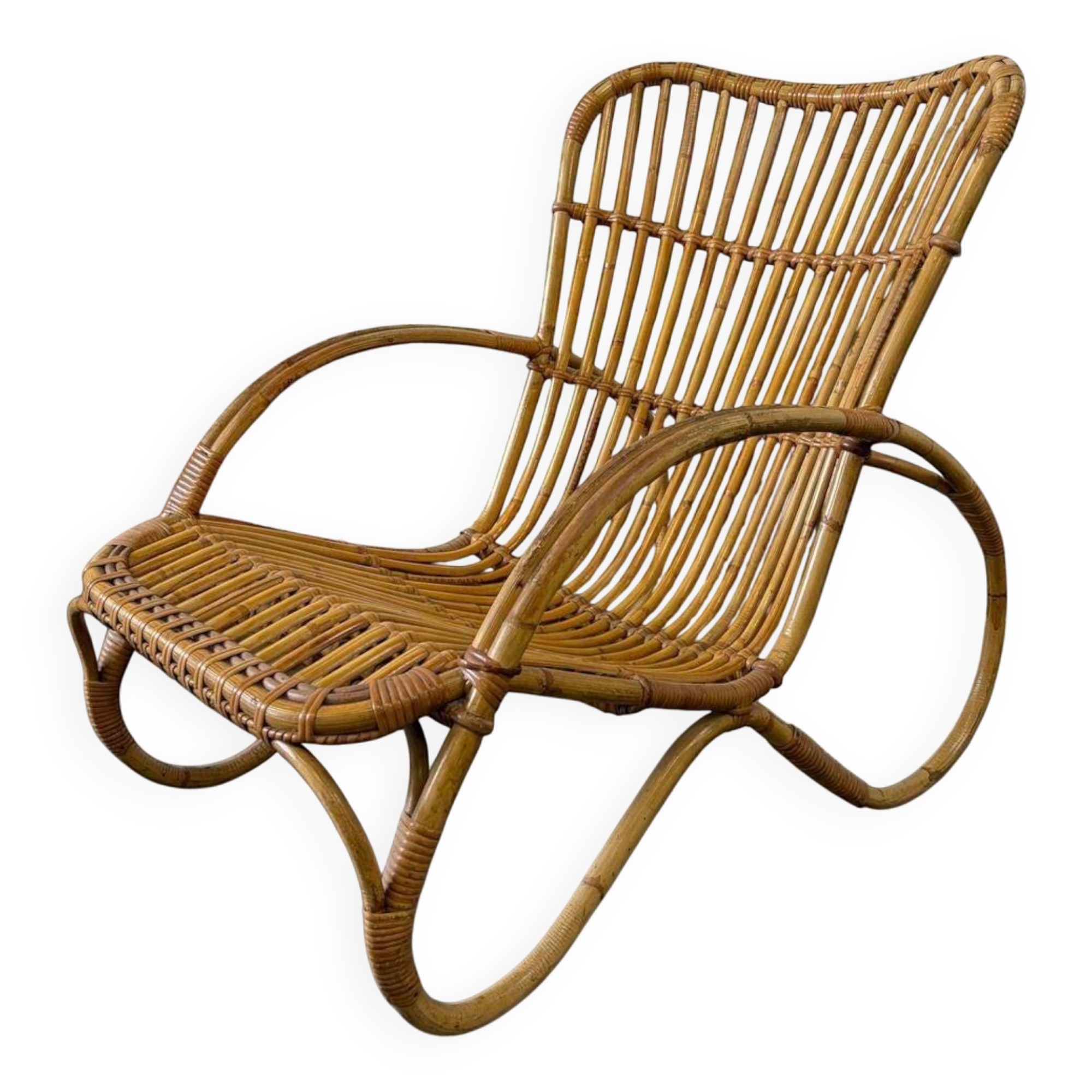 Vintage rattan armchair / single seat armchair / lounge chair